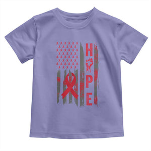 American Flag Hope HIV Awareness Toddler T Shirt World AIDS Day Gift TS12 Violet Print Your Wear