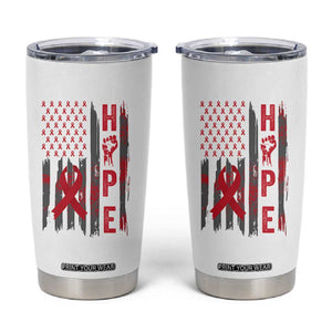American Flag Hope HIV Awareness Tumbler Cup World AIDS Day Gift TS12 White Print Your Wear