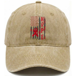 American Flag Hope HIV Awareness Washed Cotton Baseball Cap World AIDS Day Gift TS12 Print Your Wear