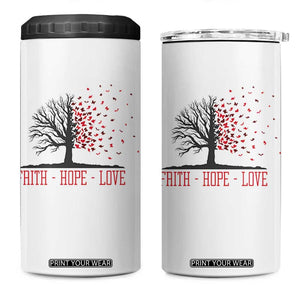 World AIDS Day Awareness Gift 4 in 1 Can Cooler Tumbler Faith Hope Love TS12 One Size: 16 oz White Print Your Wear