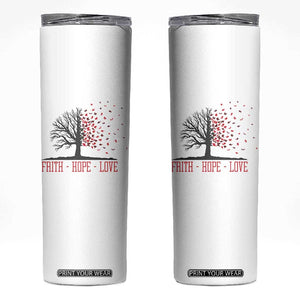 World AIDS Day Awareness Gift Skinny Tumbler Faith Hope Love TS12 White Print Your Wear