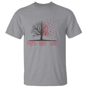 World AIDS Day Awareness Gift T Shirt Faith Hope Love TS12 Sport Gray Print Your Wear