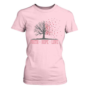 World AIDS Day Awareness Gift T Shirt For Women Faith Hope Love TS12 Light Pink Print Your Wear