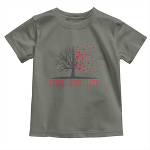 World AIDS Day Awareness Gift Toddler T Shirt Faith Hope Love TS12 Military Green Print Your Wear