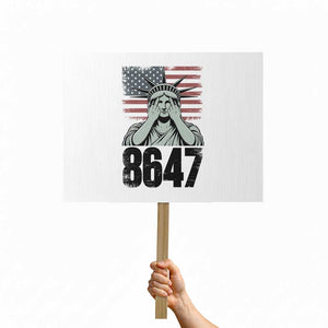 8647 Statue Of Liberty Protest Sign Political Satire Protest Poster Graphic TS12 Horizontal 18" × 24" White Print Your Wear