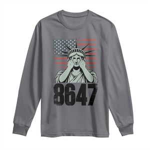 8647 Statue Of Liberty Long Sleeve Shirt Political Satire Protest Poster Graphic TS12 Charcoal Print Your Wear