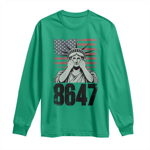 8647 Statue Of Liberty Long Sleeve Shirt Political Satire Protest Poster Graphic TS12 Irish Green Print Your Wear