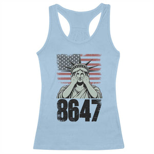 8647 Statue Of Liberty Racerback Tank Top Political Satire Protest Poster Graphic TS12 Light Blue Print Your Wear