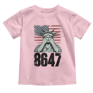 8647 Statue Of Liberty Toddler T Shirt Political Satire Protest Poster Graphic TS12 Light Pink Print Your Wear