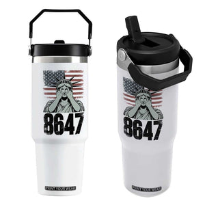 8647 Statue Of Liberty Flip Straw Tumbler Political Satire Protest Poster Graphic TS12 One Size: 30 oz White Print Your Wear