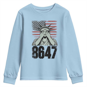 8647 Statue Of Liberty Youth Sweatshirt Political Satire Protest Poster Graphic TS12 Light Blue Print Your Wear