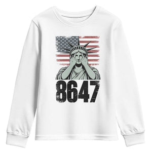 8647 Statue Of Liberty Youth Sweatshirt Political Satire Protest Poster Graphic TS12 White Print Your Wear