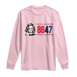 Political Activist 8647 Long Sleeve Shirt Freedom Satire Protest Graphic TS12 Light Pink Print Your Wear