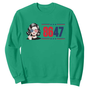 Political Activist 8647 Sweatshirt Freedom Satire Protest Graphic TS12 Irish Green Print Your Wear