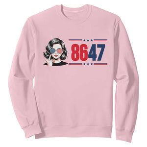 Political Activist 8647 Sweatshirt Freedom Satire Protest Graphic TS12 Light Pink Print Your Wear