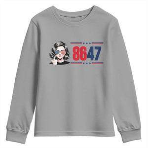 Political Activist 8647 Youth Sweatshirt Freedom Satire Protest Graphic TS12 Sport Gray Print Your Wear