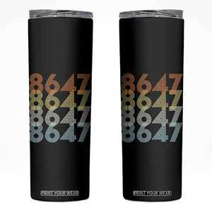 Retro Vintage 8647 Skinny Tumbler Freedom Protest Stripe Graphic TS12 Black Print Your Wear