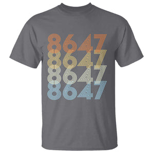 Retro Vintage 8647 T Shirt Freedom Protest Stripe Graphic TS12 Charcoal Print Your Wear