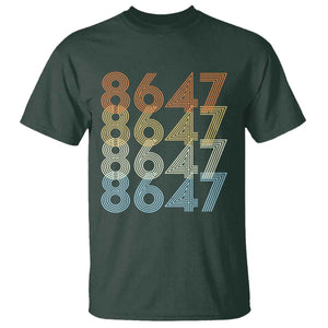 Retro Vintage 8647 T Shirt Freedom Protest Stripe Graphic TS12 Dark Forest Green Print Your Wear