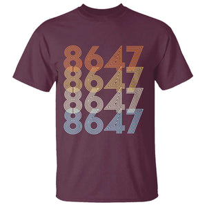 Retro Vintage 8647 T Shirt Freedom Protest Stripe Graphic TS12 Maroon Print Your Wear