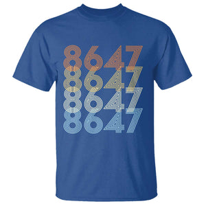 Retro Vintage 8647 T Shirt Freedom Protest Stripe Graphic TS12 Royal Blue Print Your Wear