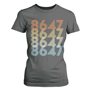 Retro Vintage 8647 T Shirt For Women Freedom Protest Stripe Graphic TS12 Dark Heather Print Your Wear