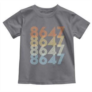Retro Vintage 8647 Toddler T Shirt Freedom Protest Stripe Graphic TS12 Charcoal Print Your Wear