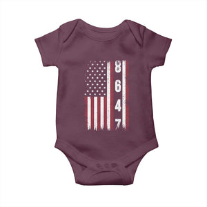 8647 Vintage US Flag Baby Onesie Political Expression Apparel For Democrats TS12 Maroon Print Your Wear