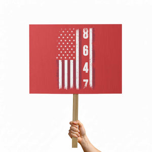 8647 Vintage US Flag Protest Sign Political Expression Apparel For Democrats TS12 Horizontal 18" × 24" Red Print Your Wear