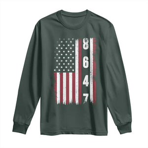 8647 Vintage US Flag Long Sleeve Shirt Political Expression Apparel For Democrats TS12 Dark Forest Green Print Your Wear