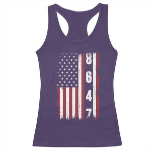 8647 Vintage US Flag Racerback Tank Top Political Expression Apparel For Democrats TS12 Purple Print Your Wear