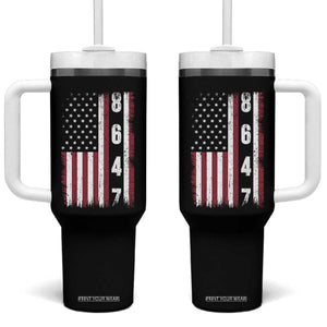 8647 Vintage US Flag Tumbler With Handle Political Expression Apparel For Democrats TS12 One Size: 40 oz Black Print Your Wear