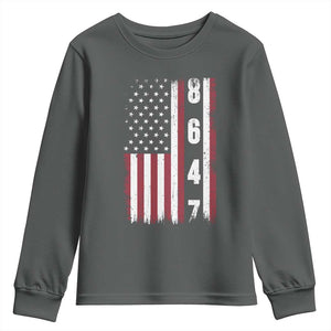 8647 Vintage US Flag Youth Sweatshirt Political Expression Apparel For Democrats TS12 Dark Heather Print Your Wear