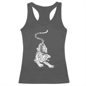 Fierce Anti Trump Tiger Graphic Racerback Tank Top No Kings No Fascists 8647 TS12 Dark Heather Print Your Wear