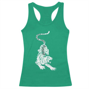Fierce Anti Trump Tiger Graphic Racerback Tank Top No Kings No Fascists 8647 TS12 Irish Green Print Your Wear