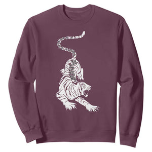 Fierce Anti Trump Tiger Graphic Sweatshirt No Kings No Fascists 8647 TS12 Maroon Print Your Wear
