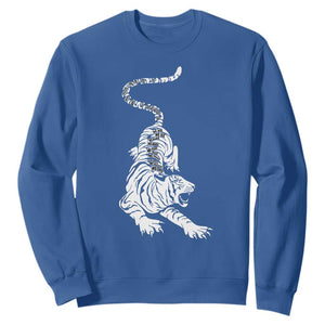 Fierce Anti Trump Tiger Graphic Sweatshirt No Kings No Fascists 8647 TS12 Royal Blue Print Your Wear