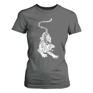 Fierce Anti Trump Tiger Graphic T Shirt For Women No Kings No Fascists 8647 TS12 Dark Heather Print Your Wear