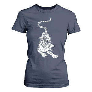 Fierce Anti Trump Tiger Graphic T Shirt For Women No Kings No Fascists 8647 TS12 Navy Print Your Wear
