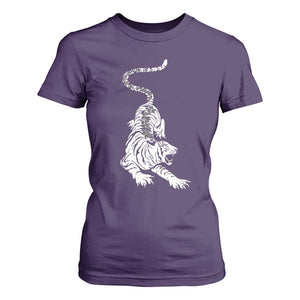 Fierce Anti Trump Tiger Graphic T Shirt For Women No Kings No Fascists 8647 TS12 Purple Print Your Wear