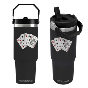 8647 Protest Playing Cards Flip Straw Tumbler Liberal Activist Anti Trump Graphic TS12 One Size: 30 oz Black Print Your Wear