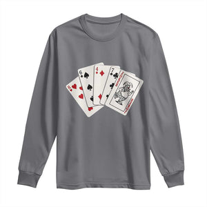 8647 Protest Playing Cards Long Sleeve Shirt Liberal Activist Anti Trump Graphic TS12 Charcoal Print Your Wear