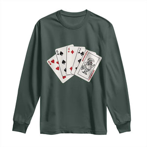 8647 Protest Playing Cards Long Sleeve Shirt Liberal Activist Anti Trump Graphic TS12 Dark Forest Green Print Your Wear