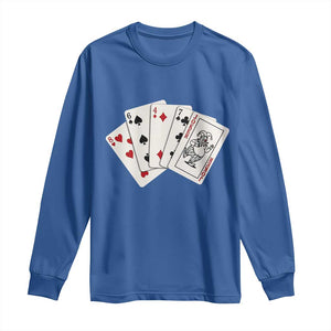 8647 Protest Playing Cards Long Sleeve Shirt Liberal Activist Anti Trump Graphic TS12 Royal Blue Print Your Wear