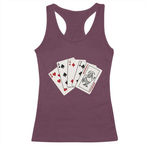 8647 Protest Playing Cards Racerback Tank Top Liberal Activist Anti Trump Graphic TS12 Maroon Print Your Wear