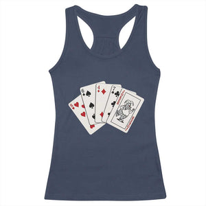 8647 Protest Playing Cards Racerback Tank Top Liberal Activist Anti Trump Graphic TS12 Navy Print Your Wear