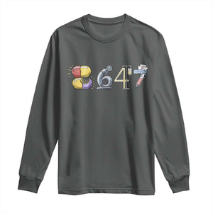 8647 Medical Professions Resist Graphic Long Sleeve Shirt Healthcare Worker Freedom TS12 Dark Heather Print Your Wear