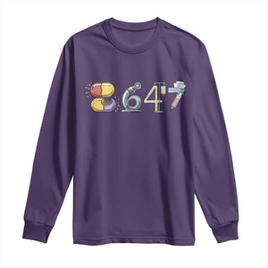 8647 Medical Professions Resist Graphic Long Sleeve Shirt Healthcare Worker Freedom TS12 Purple Print Your Wear
