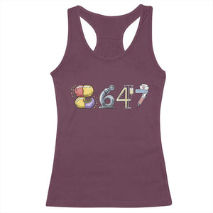 8647 Medical Professions Resist Graphic Racerback Tank Top Healthcare Worker Freedom TS12 Maroon Print Your Wear