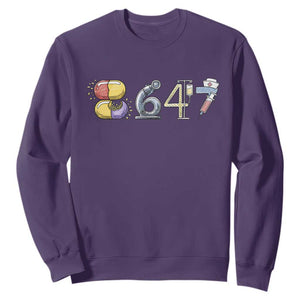 8647 Medical Professions Resist Graphic Sweatshirt Healthcare Worker Freedom TS12 Purple Print Your Wear